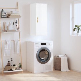 Armario de pared blanco brillante 34,5x34x90 cm Armario de pared blanco brillante 34,5x34x90 cm