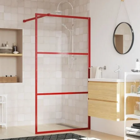 Transparent glass shower door screen ESG red 100x195 cm by vidaXL, Shower walls and screens - Ref: Foro24-154938, Price: 114,...