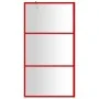 Mampara puerta de ducha vidrio transparente ESG rojo 100x195 cm de vidaXL, Paredes y mamparas de ducha - Ref: Foro24-154938, ...