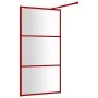 Mampara puerta de ducha vidrio transparente ESG rojo 100x195 cm de vidaXL, Paredes y mamparas de ducha - Ref: Foro24-154938, ...