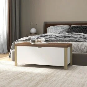 White and oak engineered wood storage box and cushion by vidaXL, Storage trunks - Ref: Foro24-326773, Price: 115,11 €, Discou...