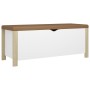 White and oak engineered wood storage box and cushion by vidaXL, Storage trunks - Ref: Foro24-326773, Price: 117,04 €, Discou...