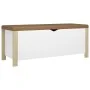 White and oak engineered wood storage box and cushion by vidaXL, Storage trunks - Ref: Foro24-326773, Price: 115,11 €, Discou...