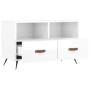 Mueble de TV madera contrachapada blanco brillo 80x36x50 cm