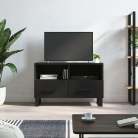 Mueble para TV madera contrachapada negro 80x36x50 cm Mueble para TV madera contrachapada negro 80x36x50 cm