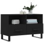 Mueble para TV madera contrachapada negro 80x36x50 cm