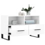 Mueble de TV madera contrachapada blanco brillo 80x36x50 cm