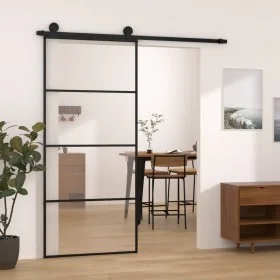 Schiebetür mit ESG-Aluminium-Glasbeschlagsatz 90x205 cm von vidaXL, Türen für zu Hause - Ref: Foro24-3152147, Preis: 265,64 €...