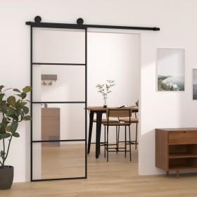 Puerta corredera con set herrajes vidrio ESG aluminio 76x205 cm