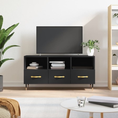 Mueble de TV madera de ingeniería negro 102x36x50 cm en Muebles TV | Comprar online en Foro24