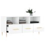 Mueble de TV madera contrachapada blanco brillo 102x36x50 cm