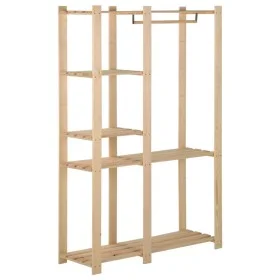 Solid pine wood clothes rack 110x38x170 cm by vidaXL, Dresser Organizers and Bar Hangers - Ref: Foro24-327324, Price: 75,66 €...