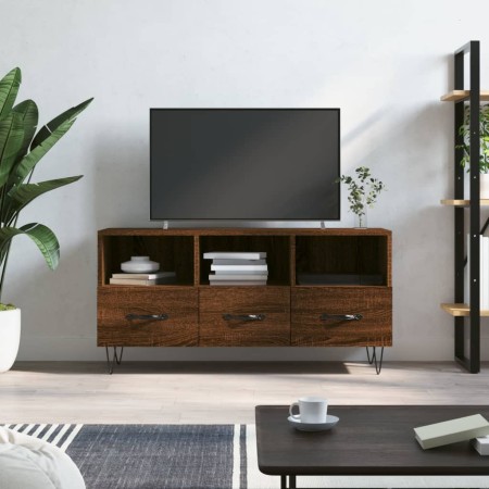 Mueble de TV madera de ingeniería marrón roble 102x36x50 cm en Muebles TV | Comprar online en Foro24