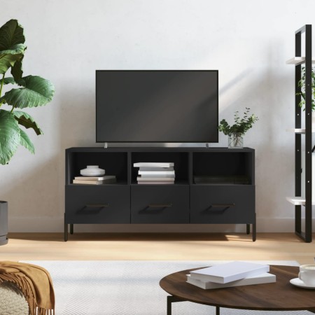 Mueble de TV madera de ingeniería negro 102x36x50 cm en Muebles TV | Comprar online en Foro24