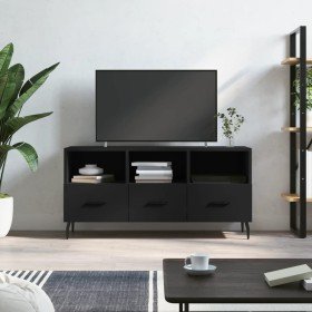 Mueble de TV madera de ingeniería negro 102x36x50 cm Mueble de TV madera de ingeniería negro 102x36x50 cm