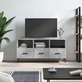 Mueble de TV madera de ingeniería gris hormigón 102x36x50 cm Mueble de TV madera de ingeniería gris hormigón 102x36x50 cm