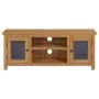 Solid oak wood TV stand 110x35x44 cm by vidaXL, TV Furniture - Ref: Foro24-327435, Price: 164,81 €, Discount: %