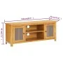 Solid oak wood TV stand 110x35x44 cm by vidaXL, TV Furniture - Ref: Foro24-327435, Price: 164,81 €, Discount: %