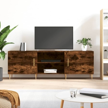 Mueble de TV madera de ingeniería roble ahumado 150x30x50 cm