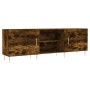 Mueble de TV madera de ingeniería roble ahumado 150x30x50 cm