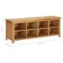 Mueble zapatero de madera maciza de roble 114x37x45 cm de vidaXL, Zapateros y organizadores de calzado - Ref: Foro24-327436, ...