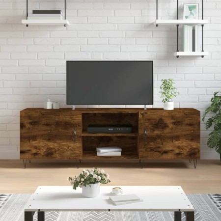 Mueble de TV madera de ingeniería roble ahumado 150x30x50 cm en Muebles TV | Comprar online en Foro24