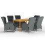 Juego de comedor para jardín de 7 piezas gris claro en Conjuntos de jardín | Comprar online en Foro24