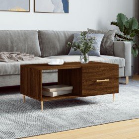 Mesa de centro madera contrachapada roble marrón 90x50x40 cm Mesa de centro madera contrachapada roble marrón 90x50x40 cm