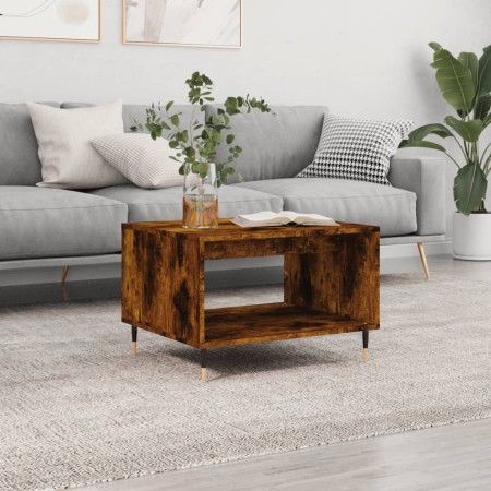 Mesa de centro madera de ingeniería roble ahumado 60x50x40 cm