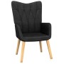 Sillón de relax con reposapiés tela negro de vidaXL, Sillones - Ref: Foro24-327540, Precio: 116,39 €, Descuento: %