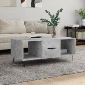 Mesa de centro madera contrachapada gris hormigón 102x50x40 cm Mesa de centro madera contrachapada gris hormigón 102x50x40 cm