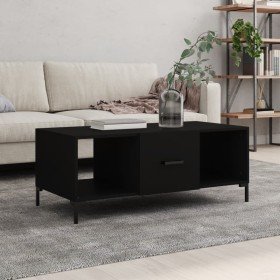 Mesa de centro madera contrachapada negro 102x50x40 cm Mesa de centro madera contrachapada negro 102x50x40 cm
