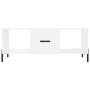 Mesa de centro madera contrachapada blanco brillo 102x50x40 cm