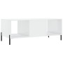Mesa de centro madera contrachapada blanco brillo 102x50x40 cm