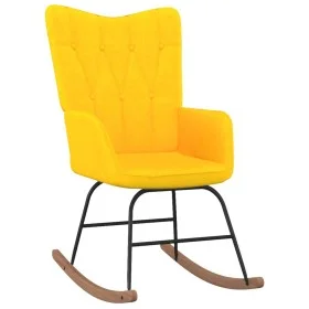 Senfgelber Stoffschaukelstuhl von vidaXL, Schaukelstühle - Ref: Foro24-327618, Preis: 109,63 €, Rabatt: %