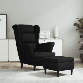 Blue velvet wing chair and stool by vidaXL, Armchairs - Ref: Foro24-3115937, Price: 269,38 €, Discount: %