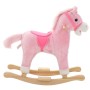 Caballito balancín de peluche rosa 65x32x58 cm de vidaXL, Juguetes para mecerse y balancearse - Ref: Foro24-80218, Precio: 79...