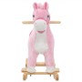 Caballito balancín de peluche rosa 65x32x58 cm de vidaXL, Juguetes para mecerse y balancearse - Ref: Foro24-80218, Precio: 79...