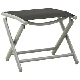 Black and silver textilene and aluminum folding footrest by vidaXL, Outdoor ottomans - Ref: Foro24-312193, Price: 72,45 €, Di...