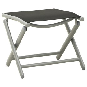 Reposapiés plegable textilene y aluminio negro y plateado de vidaXL, Otomanas de exterior - Ref: Foro24-312193, Precio: 74,33...