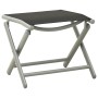 Reposapiés plegable textilene y aluminio negro y plateado de vidaXL, Otomanas de exterior - Ref: Foro24-312193, Precio: 74,33...