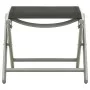 Reposapiés plegable textilene y aluminio negro y plateado de vidaXL, Otomanas de exterior - Ref: Foro24-312193, Precio: 72,45...