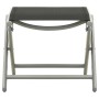 Reposapiés plegable textilene y aluminio negro y plateado de vidaXL, Otomanas de exterior - Ref: Foro24-312193, Precio: 74,33...