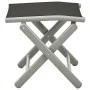 Reposapiés plegable textilene y aluminio negro y plateado de vidaXL, Otomanas de exterior - Ref: Foro24-312193, Precio: 72,45...