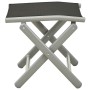Reposapiés plegable textilene y aluminio negro y plateado de vidaXL, Otomanas de exterior - Ref: Foro24-312193, Precio: 74,33...