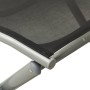 Reposapiés plegable textilene y aluminio negro y plateado de vidaXL, Otomanas de exterior - Ref: Foro24-312193, Precio: 74,33...