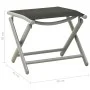 Reposapiés plegable textilene y aluminio negro y plateado de vidaXL, Otomanas de exterior - Ref: Foro24-312193, Precio: 72,45...