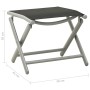 Reposapiés plegable textilene y aluminio negro y plateado de vidaXL, Otomanas de exterior - Ref: Foro24-312193, Precio: 74,33...