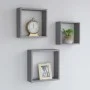 Cube wall shelves 3 units gray MDF by vidaXL, Shelves and shelves - Ref: Foro24-323951, Price: 32,60 €, Discount: %