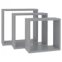 Cube wall shelves 3 units gray MDF by vidaXL, Shelves and shelves - Ref: Foro24-323951, Price: 32,60 €, Discount: %
